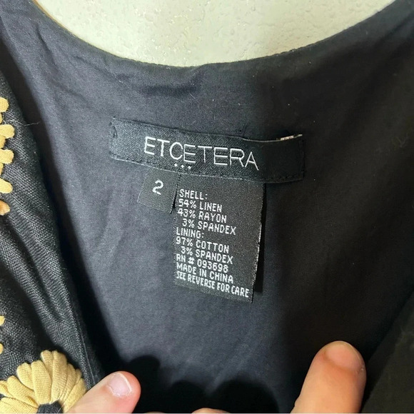 Etcetera Linen Blend Little Black Dress for Warmer Weather Size 2 - Picture 6 of 8